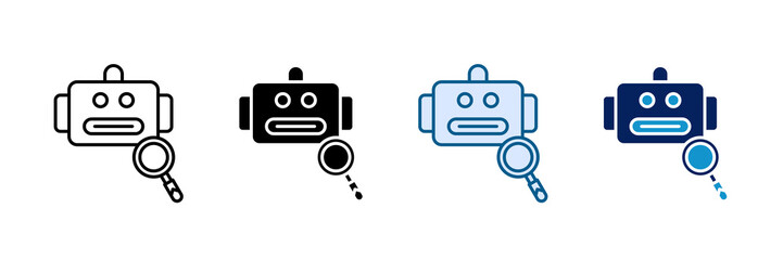 Bot Search Icon Set Multiple Style Collection