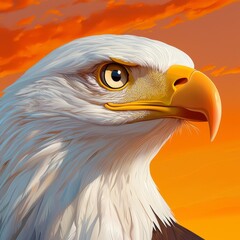 Majestic Bald Eagle at Sunset Portrait