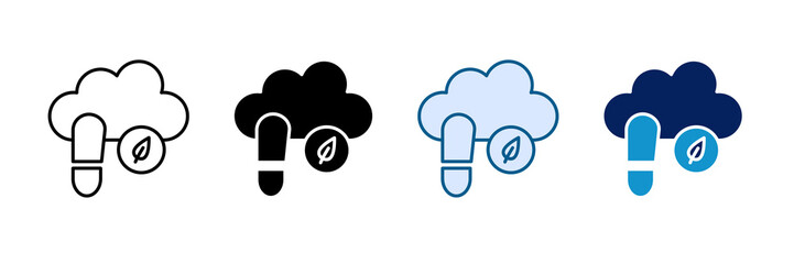 Carbon Footprint Icon Set Multiple Style Collection