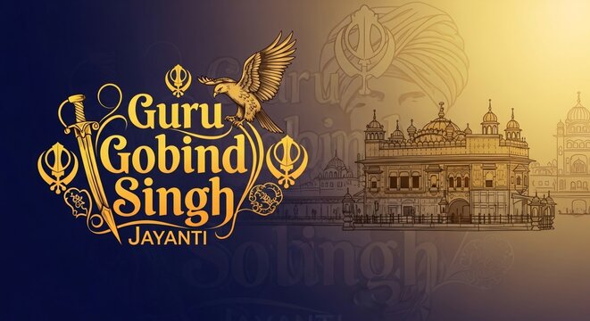 Guru Gobind Singh Jayanti Celebration Golden Temple India Sikh Festival Religious Event Background
