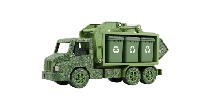 Environmentally friendly garbage truck with recycle bins concept