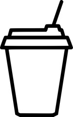 Minimalist Outline Drawing of a Takeaway Drink Cup on White

