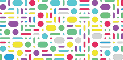 Colorful geometric shapes pattern background with white space