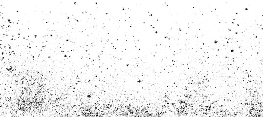 Distressed grain texture vector illustration dirt messy splash overlay and black and white   black background. Old vintage wall spray graphic texture vector illustration