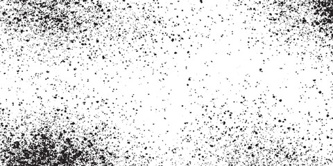 Distressed grain texture vector illustration dirt messy splash overlay and black and white   black background. Old vintage wall spray graphic texture vector illustration