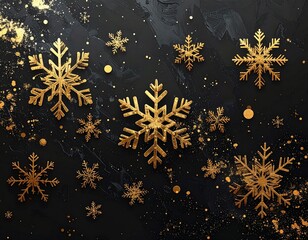 雪の結晶　黒背景