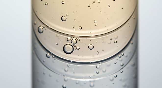 Oil and Water Separation with Bubbles in Glass