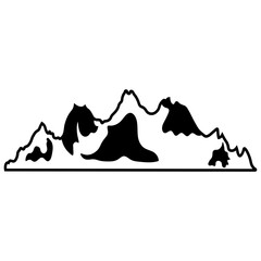 Mountain Sketch Icon. Vector Outline