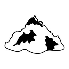 Mountain Sketch Icon. Vector Outline