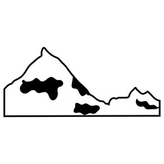 Mountain Sketch Icon. Vector Outline