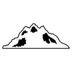 Mountain Sketch Icon. Vector Outline
