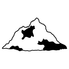 Mountain Sketch Icon. Vector Outline