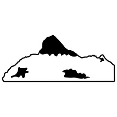 Mountain Sketch Icon. Vector Outline