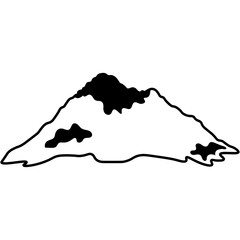 Mountain Sketch Icon. Vector Outline