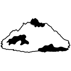 Mountain Sketch Icon. Vector Outline