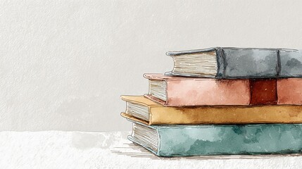 A stack of three colorful, illustrated books rests on a light surface, showcasing their unique textures and details in a minimalist design.