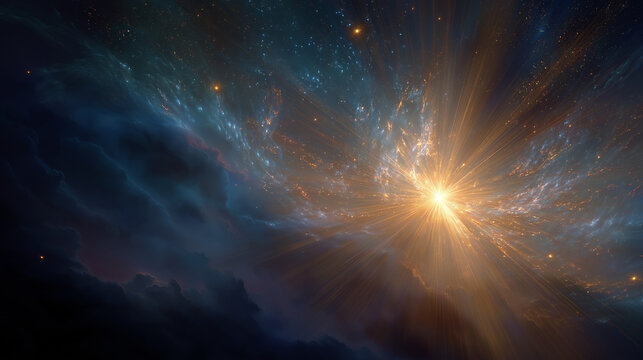 Celestial Symphony: A vibrant celestial canvas showcasing a breathtaking nebula, painted with cosmic dust, radiant energy, and the mesmerizing dance of light and shadow.