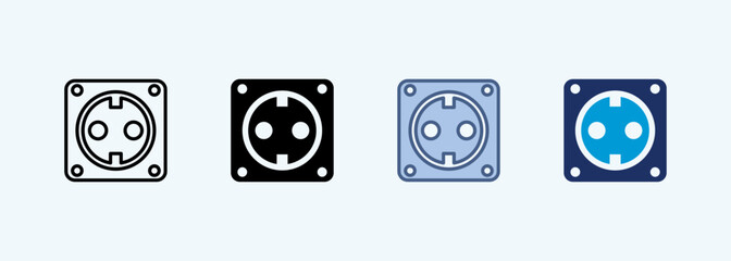 socket Multiple Style Icon Collection