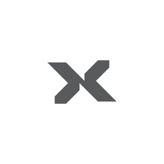 letter nk nx simple geometric silhouette linked logo vector