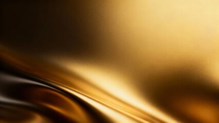 Abstract golden liquid flow with smooth, reflective surface and warm lighting