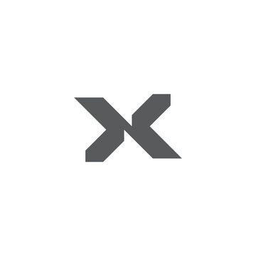 letter nk nx simple geometric silhouette linked logo vector