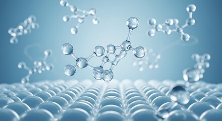 Molecular Structure on Surface, Abstract Science Visualization