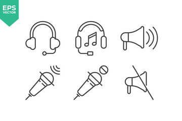 Set Of Sound Icons. Contains such icons as Sound Volume Process, Headset, Audio Wave, Headphone, Soundbeat, Speaker, and more.