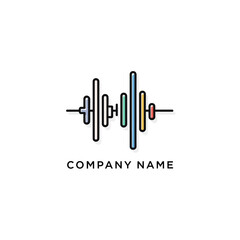 Audio wave logo design for company branding and identity.
