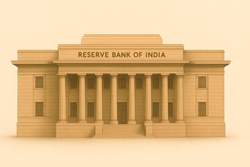 Fototapeta premium Reserve Bank of India Mumbai – Iconic Government Building Illustration