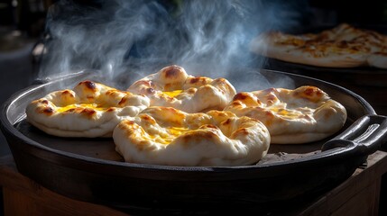Steaming Hot Golden Pastries Freshly Baked and Ready to Enjoy