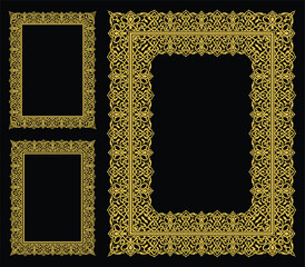 Luxurious Arabic Geometric Design Gold Frame Set