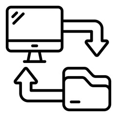 system error outline icon for computer crash display screen