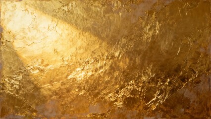 Golden textured surface with reflective light patterns