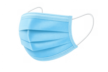 Blue disposable surgical mask, a common personal protective equipment, offering essential health and hygiene defense
