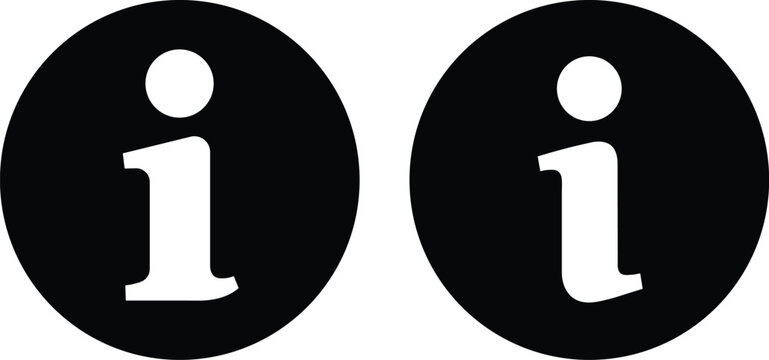 Two black circles with white lowercase letter i inside information symbol