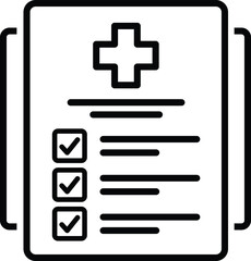 Obraz premium Medical checklist icon with plus sign and checkmarks health record hospital form