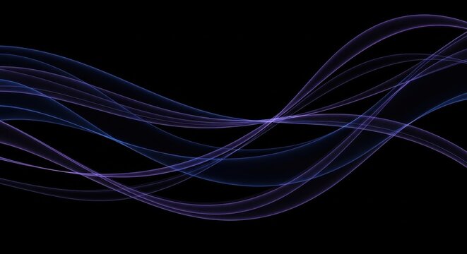 Abstract flowing lines vibrant neon colors on a dark background for digital art or technology themes