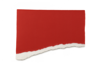 Red paper creating distressed tearing edge with blank space, ideal for message, text or copy, transparent background