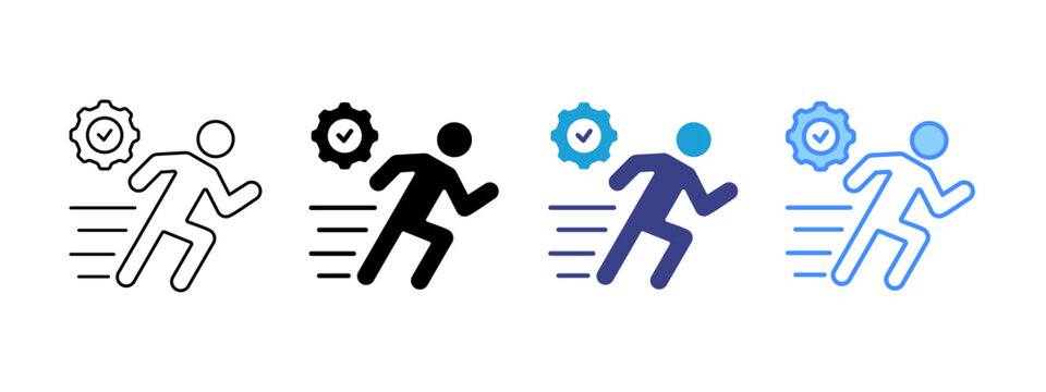 Action icon set multiple style collection