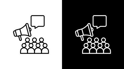 Public Relations  White Icon Set Design