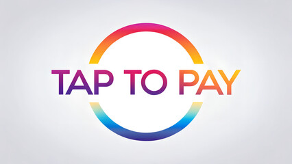 Tap to Pay Gradient Text with Colorful Circle Logo for Contactless Payment Solutions
