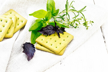 Cookies with basil and spinach on light board