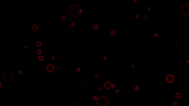 Dark Background with Scattered Translucent Red Circles and Dots abstract