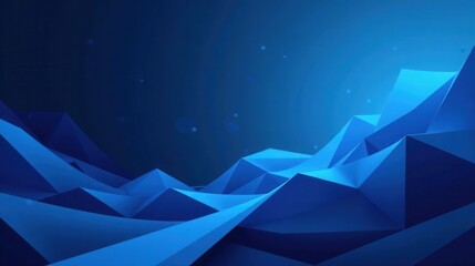 Abstract Blue Polygonal Landscape  A Serene Digital Representation of Geometric Forms and Subtle Light Effects