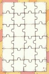 Blank Jigsaw Puzzle Template Twenty-Four Interlocking Pieces for Creative Projects