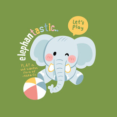 Cute elephant doodle vector set 