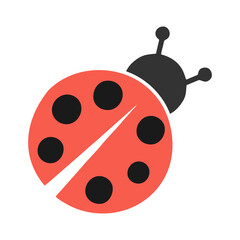 Ladybug crawls on white surface with black spots displaying a simple and clean look, perfect for nature themed projects.