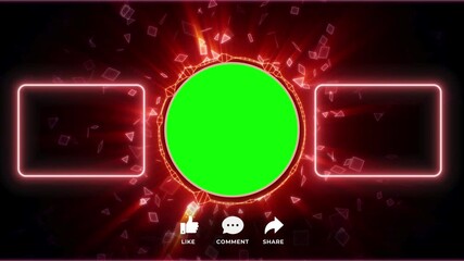 Glowing Red Particle Burst Green Circle End Screen YouTube Outro Animation