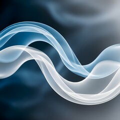 Calm smoke swirls symbolize pranayama breathing, representing inhale and exhale, swirling smoke in shades of blue and white, with highlights and soft, wallpaper 