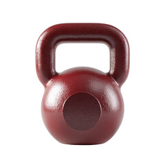 Red kettlebell for fitness training isolated on transparent background